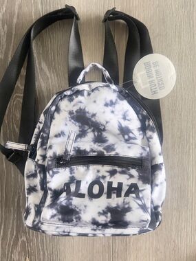 Robin Ruth Black and White Tie-Dye 'ALOHA' Kids Mini Backpack